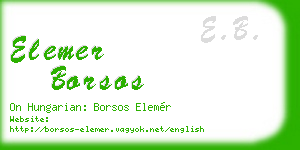 elemer borsos business card