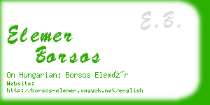 elemer borsos business card